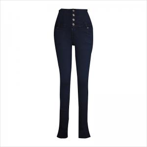 moda cztery guziki wysoka talia skinny jean WS1003