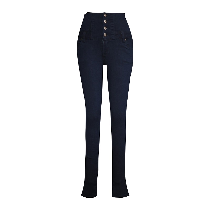 moda cztery guziki wysoka talia skinny jean WS1003