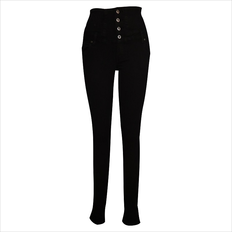 moda cztery guziki wysoka talia skinny jean WS1003