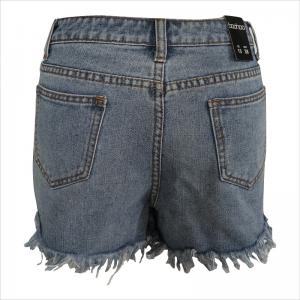 nadrukowany slogam zasznurowany frey hem krótki WS1483