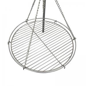 Wysoki, regulowany grill węglowy ze stali nierdzewnej