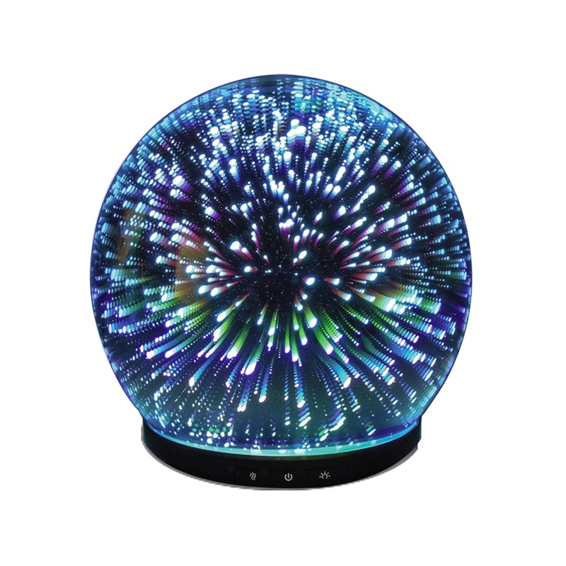 Najlepszy produkt w USA ultradźwiękowy elektryczny fajerwerk szklany nawilżacz zapachowy olejkowy dyfuzor z kolorowym światłem