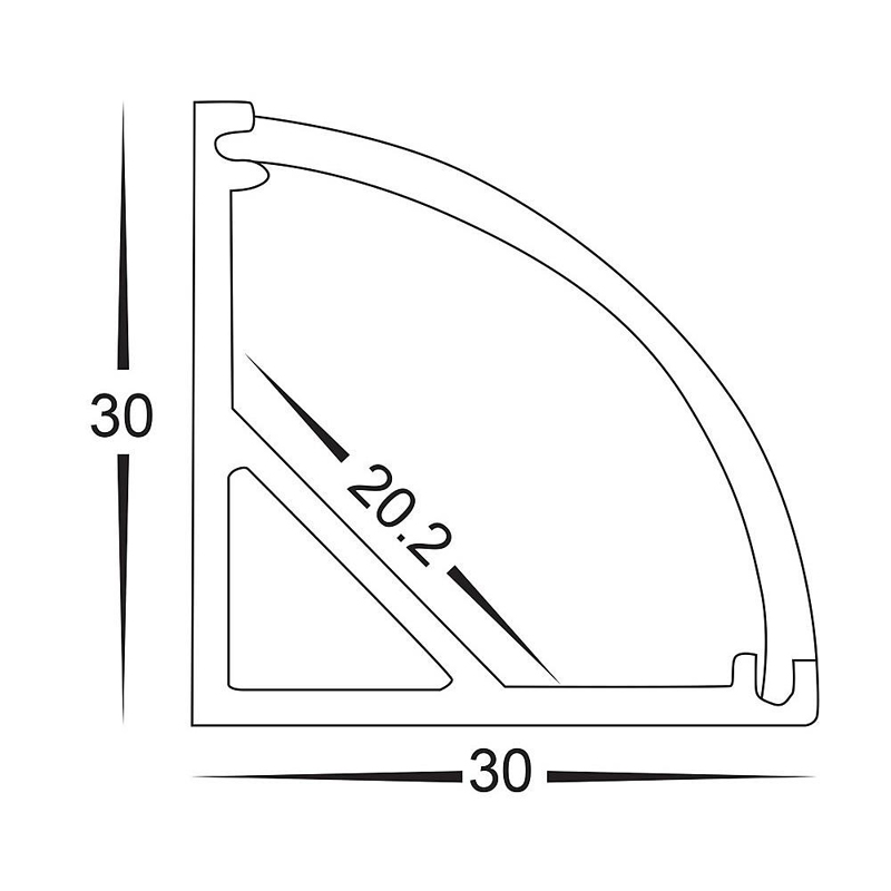 Profil LED Light Corner Aluminium LED 6063-T5 Aluminiowe światło liniowe ze stopu aluminium