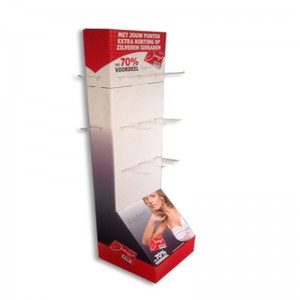 Detal tanie tektury falistej blat górny wyświetlacz stojący z hakiem