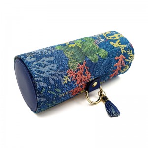 Luksusowe dwie warstwy Obrotowe okrągłe papierowe pudełko z metalowym guzikiem