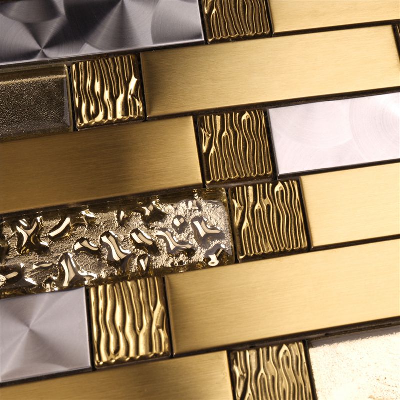 Mozaiki Backsplash na sprzedaż Mozaika Gold Metal Art