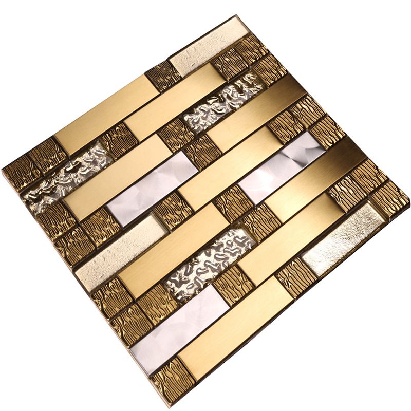 Mozaiki Backsplash na sprzedaż Mozaika Gold Metal Art