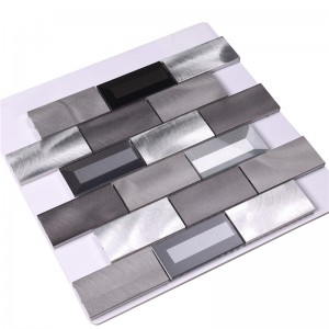 Lekka / ciemnoszara aluminiowa szklana płytka kuchenna z backsplash