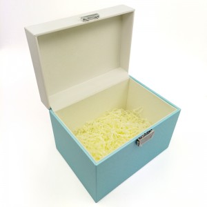 Proste pudełko do przechowywania biżuterii ze skóry PU z prezentem ślubnym na zamek