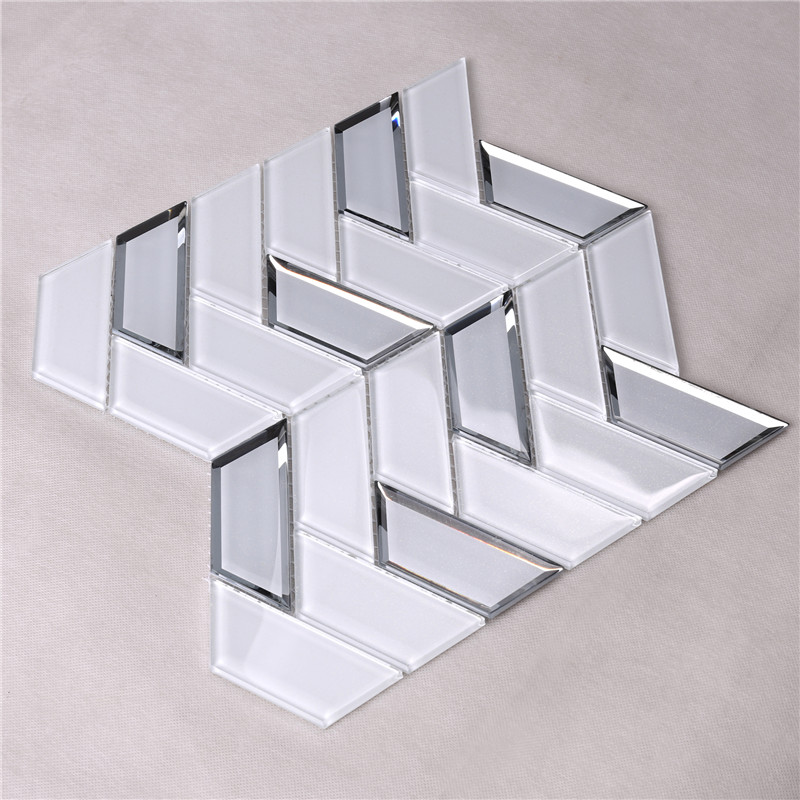 HMB35 Super White Foshan Factory Shaped Fish Płytki szklane mozaiki rybnej