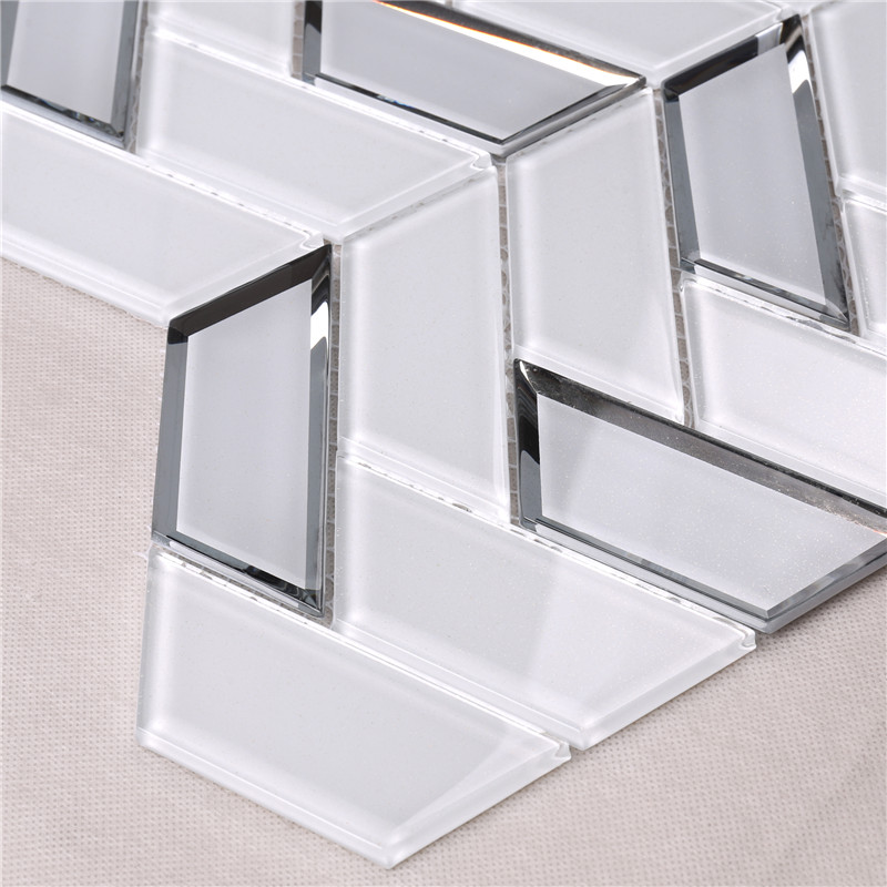 HMB35 Super White Foshan Factory Shaped Fish Płytki szklane mozaiki rybnej