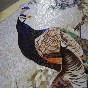 JH165 Indywidualny wzór ręcznie robiony paw mozaiki ścienne sztuki