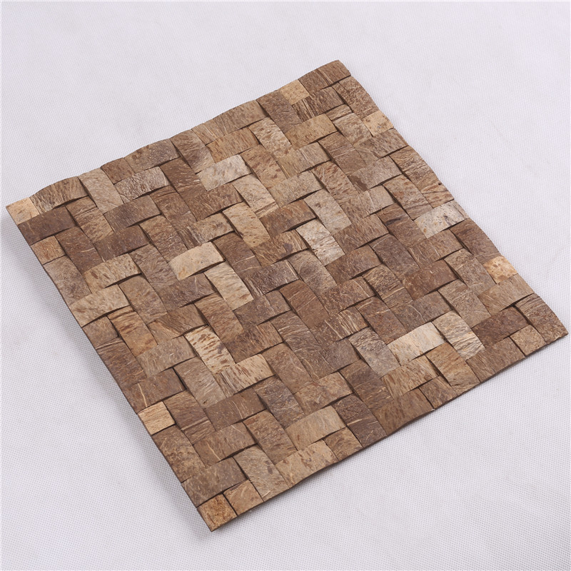 YK03 Płytki mozaikowe z naturalnego koksu kwadratowego Płytki drewniane z mozaiką