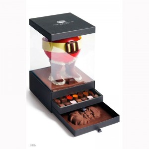 sztywne pudełko do pakowania prezentów z wyraźną widoczną pokrywą okna PCV