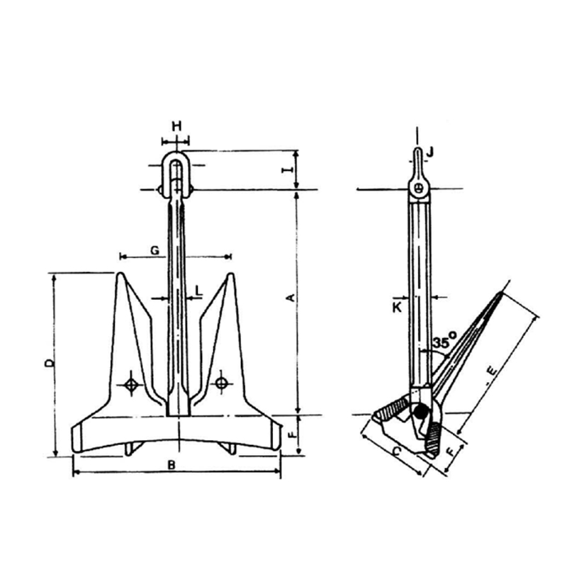 AC-14 Typ High Power Power HHP Stockless Anchor