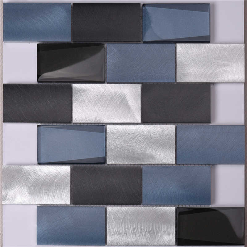 Blokujące niebieskie płytki ścienne z kuchni z mozaiki aluminiowej