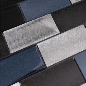 Blokujące niebieskie płytki ścienne z kuchni z mozaiki aluminiowej