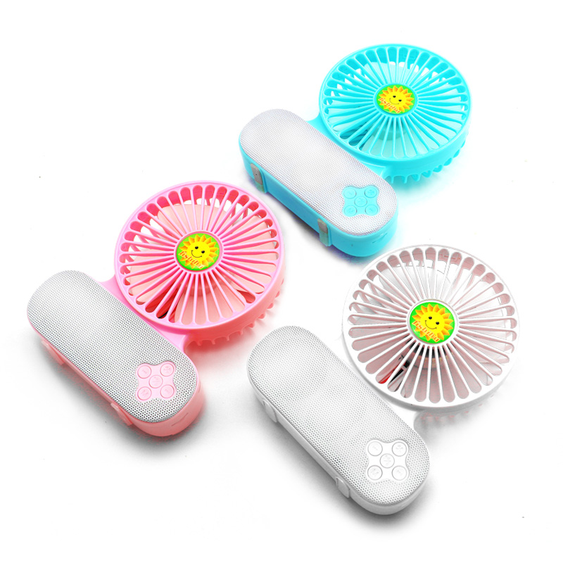 Przenośne głośniki bezprzewodowe Bluetooth Mini wentylator biurkowy Akumulator zasilany z laptopa
