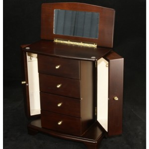 Drewniane wykończenie pudełka z biżuterią Java