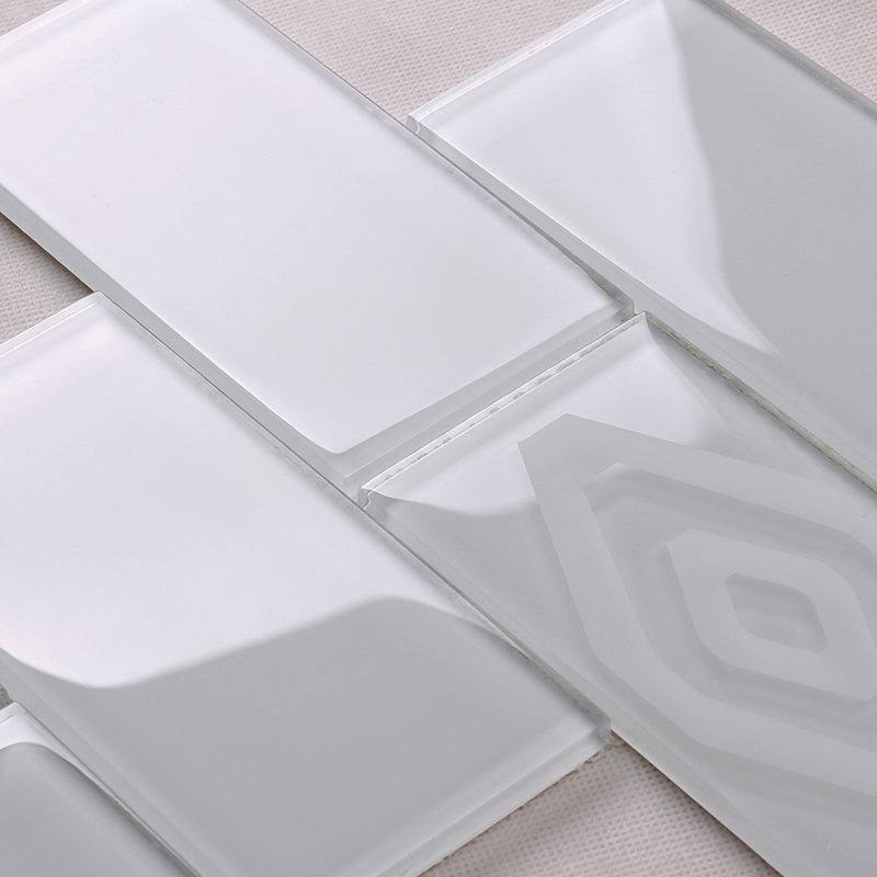 Łazienka Super White Crystal Glass Mozaika Brick Tile Ameryka Północna Najnowszy projekt