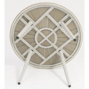 aluminiowy rattanowy zestaw mebli ogrodowych okrągły stół z 4 krzesłami