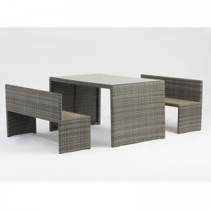 aluminiowy stół rattanowy ławka parkowa meble ogrodowe zestaw z otworem parasolowym