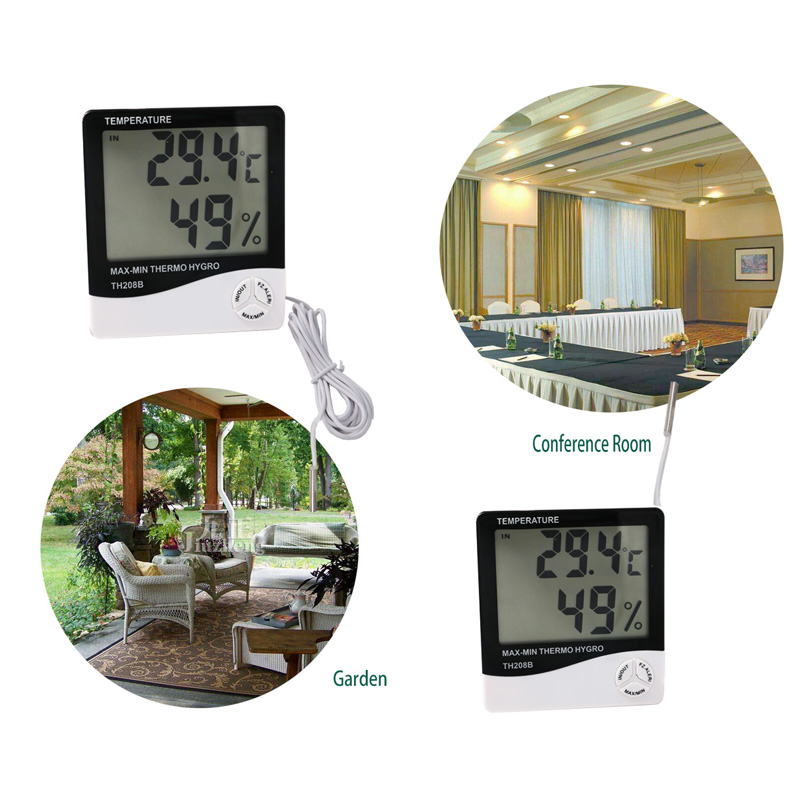 Przyjazny dla środowiska projekt Duży wyświetlacz LCD Wewnętrzny termometr zewnętrzny Higrometr