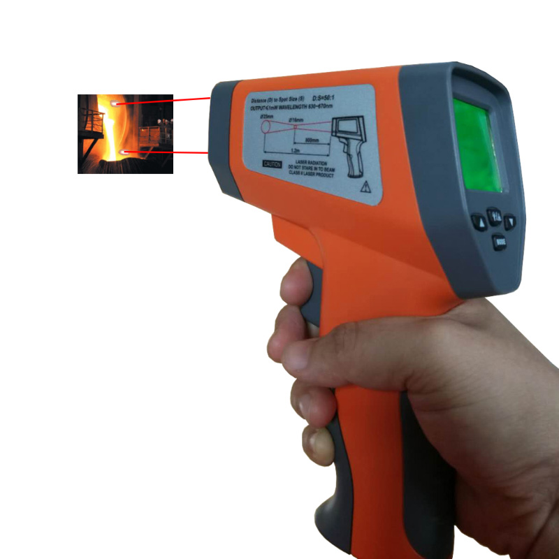 Przemysłowa wysoka dokładność Hot Selling -50 do 750 Celsjusza Laserowy termometr na podczerwień