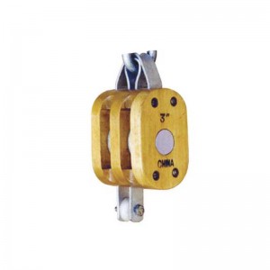 Zwykły drewniany blok-podwójny z hakiem