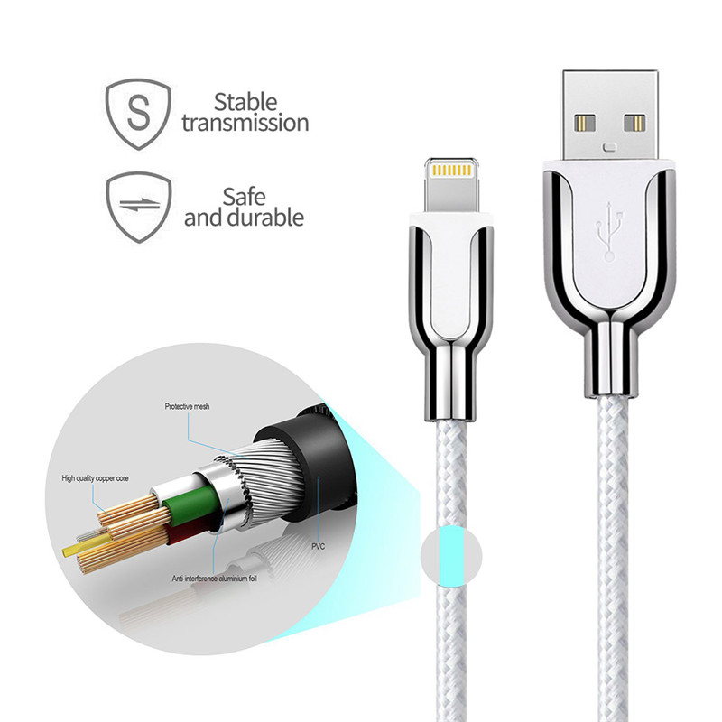 Kabel USB z włóknem nylonowo-bawełnianym KPS-8445CB