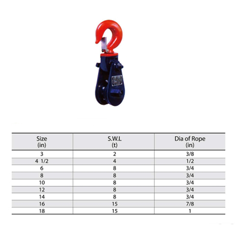 H418 Snatch Block z hakami typu Light Paint