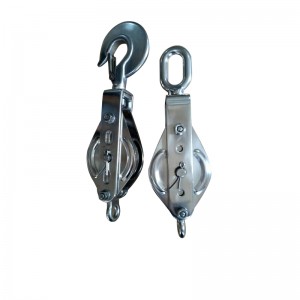 Bloczek ze stali nierdzewnej z pojedynczym hakiem