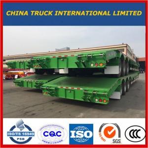 Zielona 3 osie Koparka Transport Gooseneck Lowboy Low Bed Lowbed Low Trailer