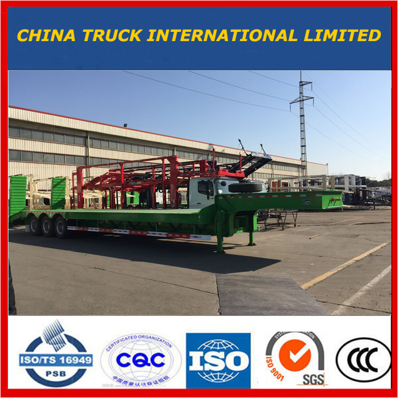 Zielona 3 osie Koparka Transport Gooseneck Lowboy Low Bed Lowbed Low Trailer