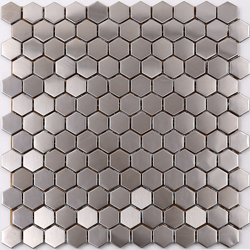 Wysokiej jakości sześciokątna mozaika kuchenna ze stali nierdzewnej Hexagon ze stali nierdzewnej Splash Back Tile