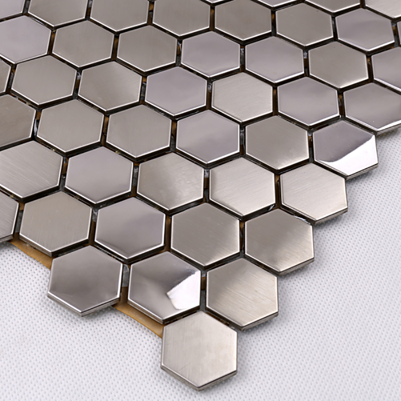 Wysokiej jakości sześciokątna mozaika kuchenna ze stali nierdzewnej Hexagon ze stali nierdzewnej Splash Back Tile