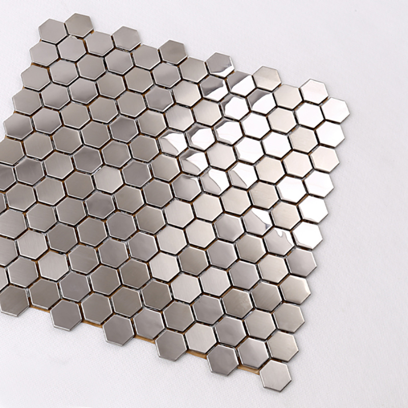 Wysokiej jakości sześciokątna mozaika kuchenna ze stali nierdzewnej Hexagon ze stali nierdzewnej Splash Back Tile