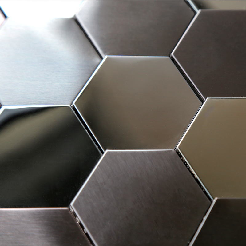 Czarne mozaiki 3D Heksagon Metalowa mozaika ze stali nierdzewnej Kuchnia Łazienka Backsplash Płytka
