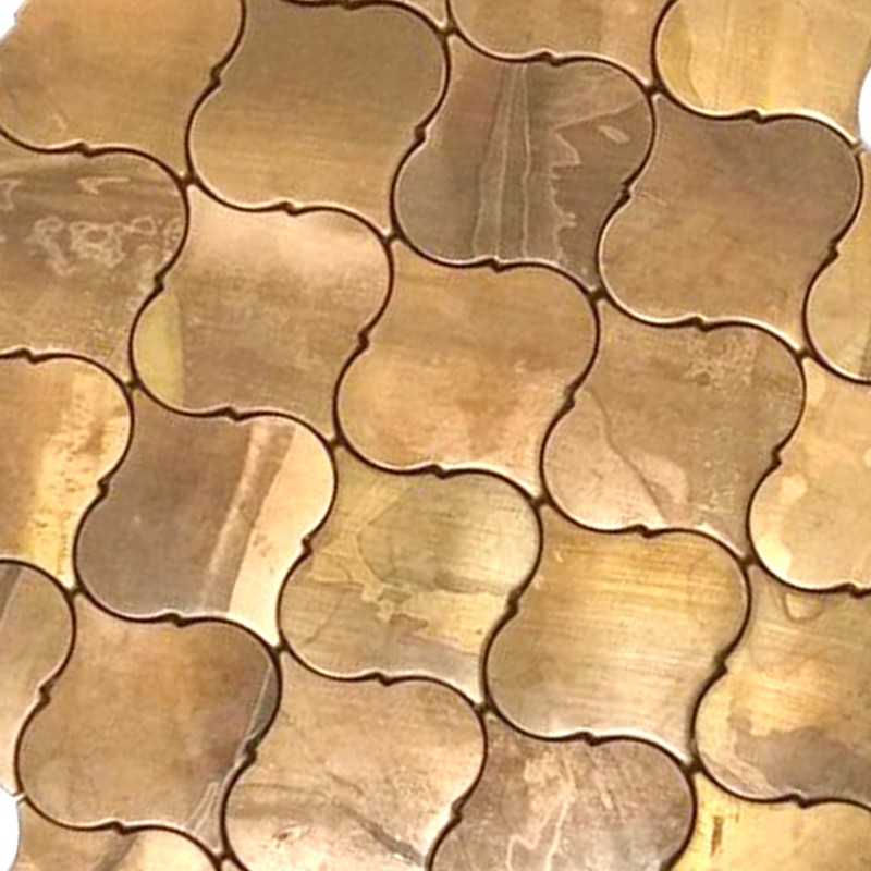 Metalowe płytki ścienne Backsplash Płytka latarni Antyczny mosiądz Mozaika