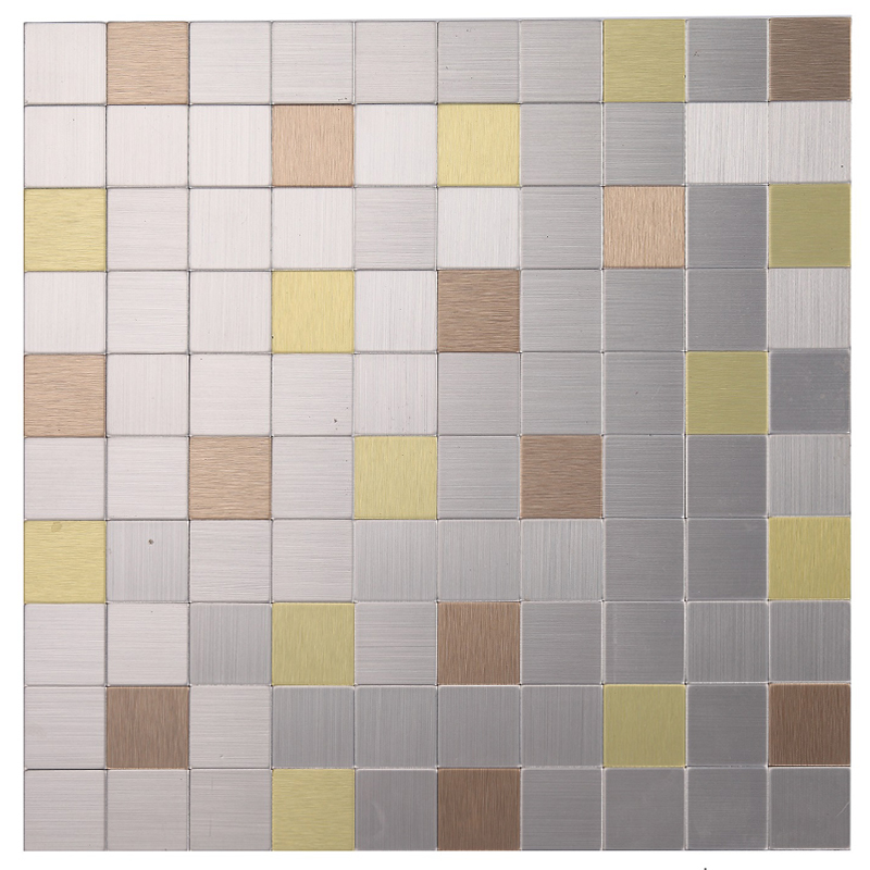 Srebrne wodoodporne / ognioodporne aluminiowe naklejki mozaiki Płytka kuchenna Backsplash Peel and Stick