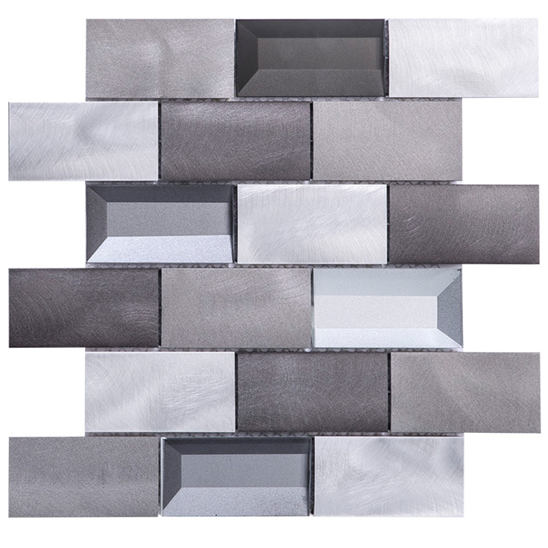 Home dekoracyjny wzór metra szczotkowanego metalu aluminiowa ściana backsplash mozaika łazienkowa