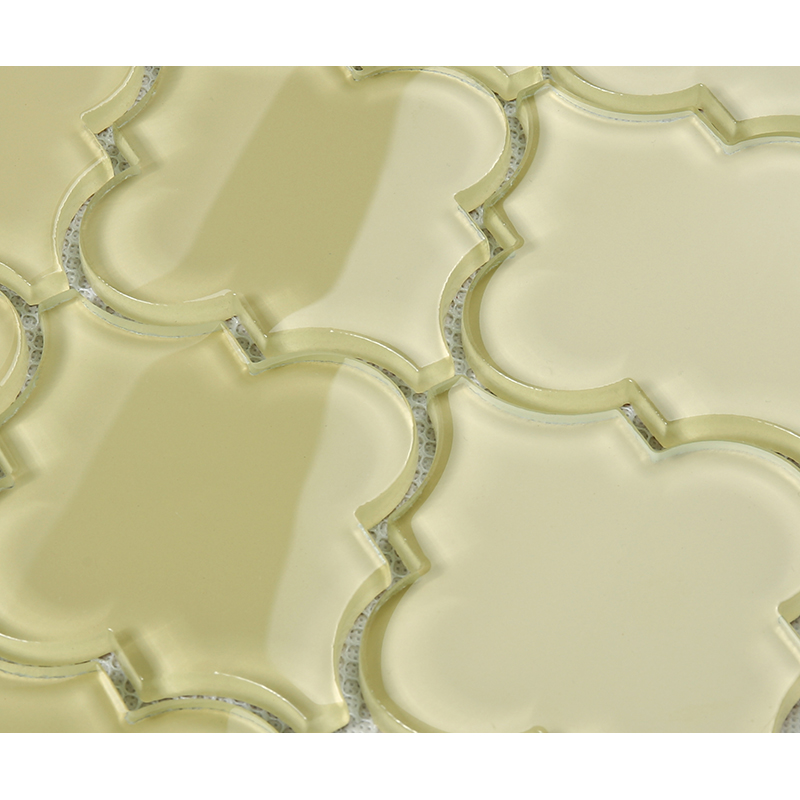 Jasna żółta latarnia Waterjet Arabesque Glass Room Room Łazienka Łazienka mozaika