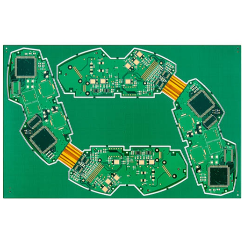 Płytka drukowana ze sztywnego Flex PCB z zielonym atramentem w masce lutowniczej