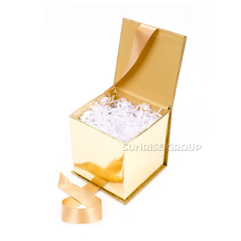 Wysokiej jakości pudełko upominkowe ze złotego papieru do szklanego kubka