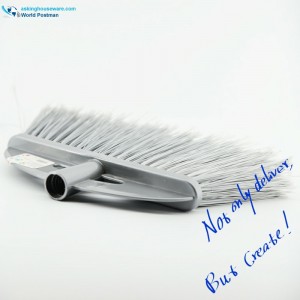 Główka miotły z tworzywa sztucznego Akbrand z prostą szczotką i długimi szarymi włosiami