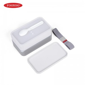 Dwupoziomowe plastikowe przenośne pojemniki do przygotowywania posiłków Bento Lunch Box dla dzieci