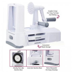 Regulowana krajalnica do warzyw z mandoliną z 3 ostrzami ze stali nierdzewnej