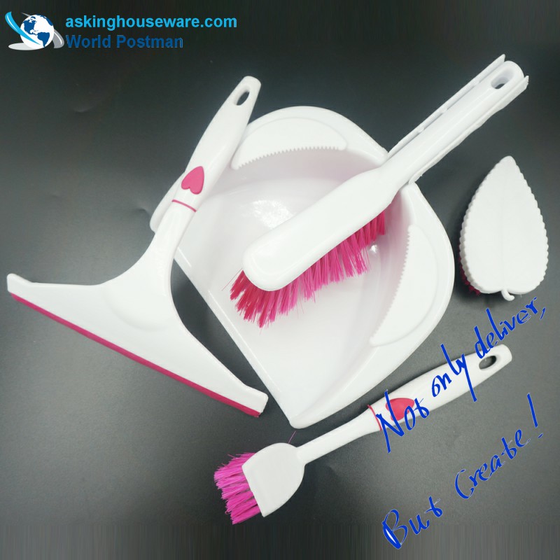 Akbrand Dustpan Brush Szczotka do szorowania Szczotka do mycia naczyń Szczotka do szorowania 4w1 Zestaw narzędzi do czyszczenia