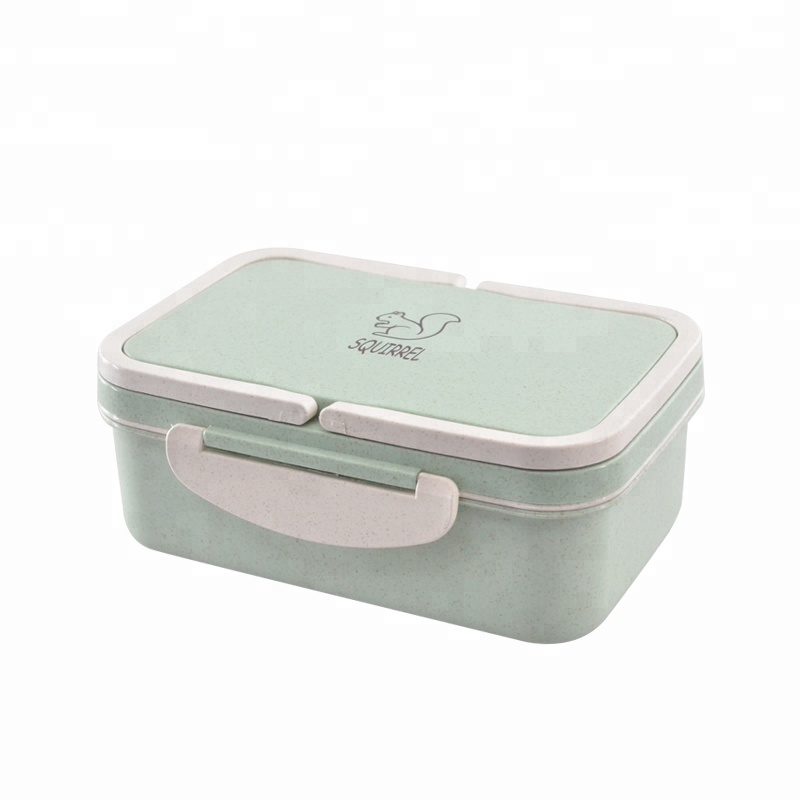 Przenośne ekologiczne słomka pszenna bez BPA i PP z 3 przegródkami dla dzieci Bento Lunch Box
