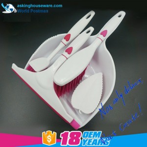 Akbrand z dekoracją w kształcie serca Szczotka do szufli Szczotka do miotły Szczotka do szorowania Szczotka do mycia naczyń Szczotka do czyszczenia 4w1 Zestaw narzędzi do czyszczenia